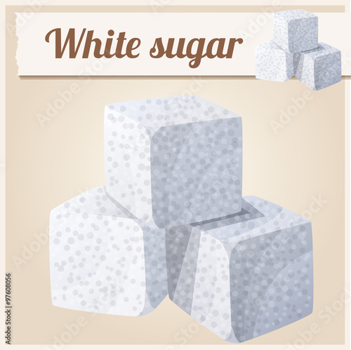 White sugar. Detailed Vector Icon