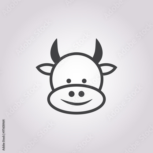 cow  icon on white background