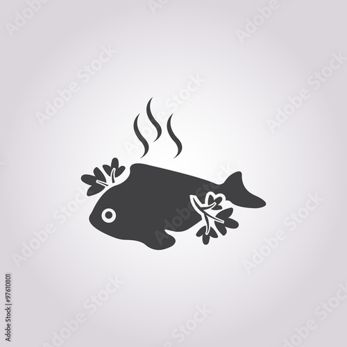 fish icon on white background