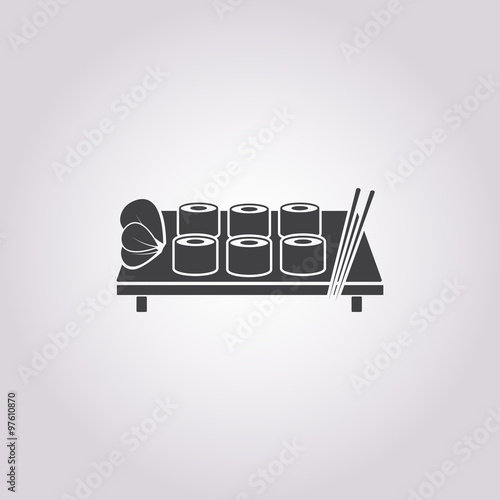 sushi icon on white background
