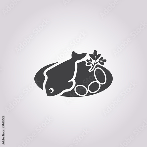 fish icon on white background