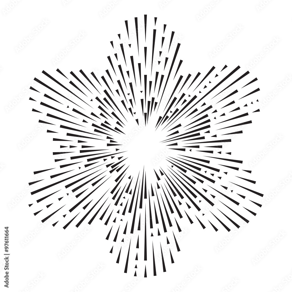 Obraz premium Set of vintage hand drawn sunbursts. Collection of retro sun burst shapes. Vintage logo, labels, badges. Sun ray frames, stars. 