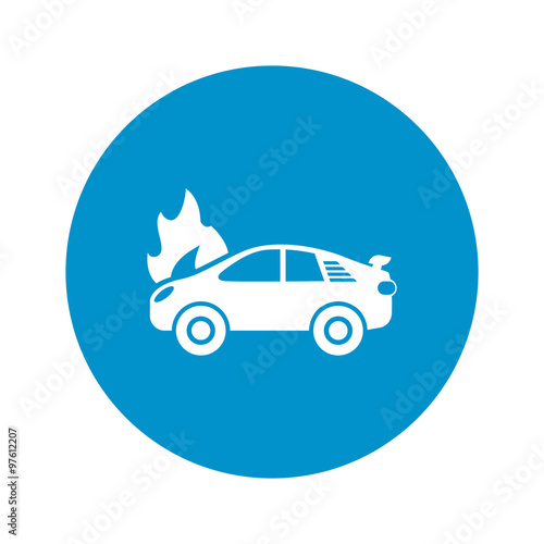 car fire icon on white background