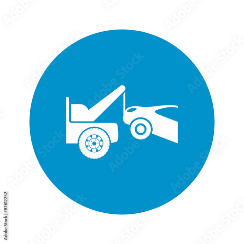 towtruck icon on white background