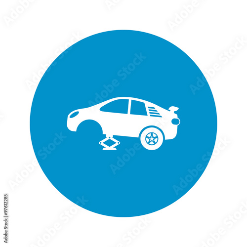 tire car jack icon on white background