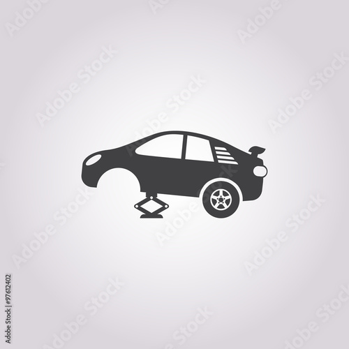 tire car jack icon on white background