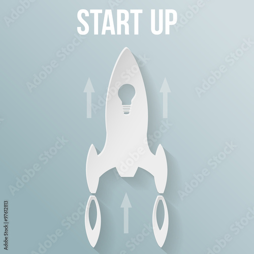 Startup concept with rocket 