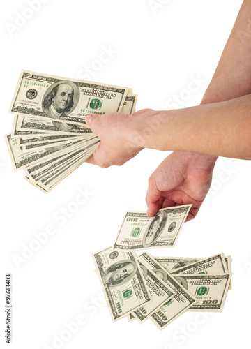 Hands counting money