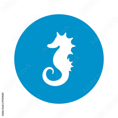 seahorse icon on white background