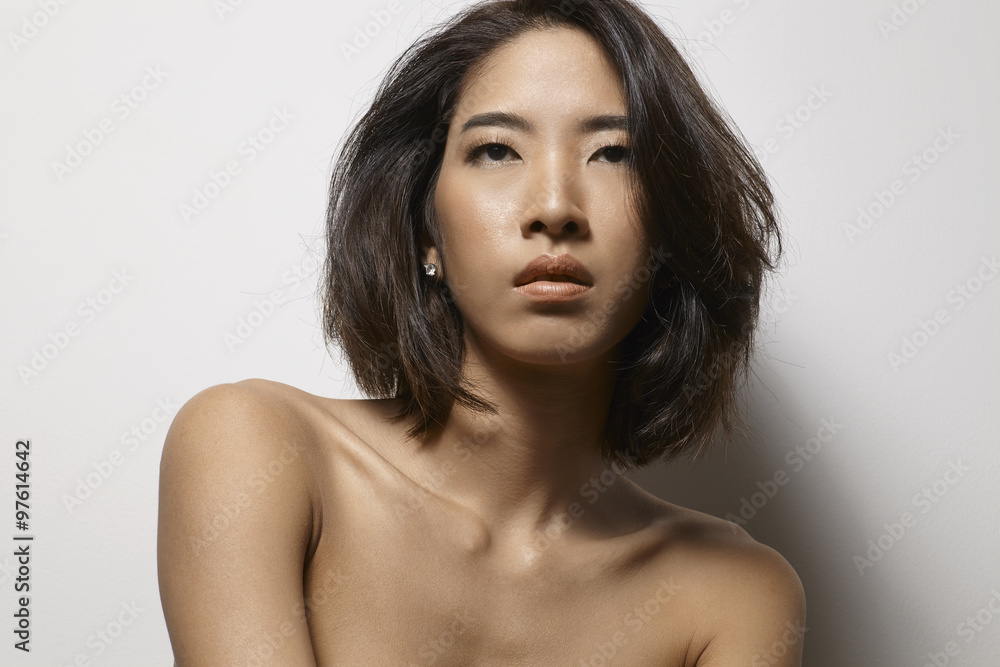 Natural beauty style studio portrait asian female model Natural beauty style studio portrait asian female model