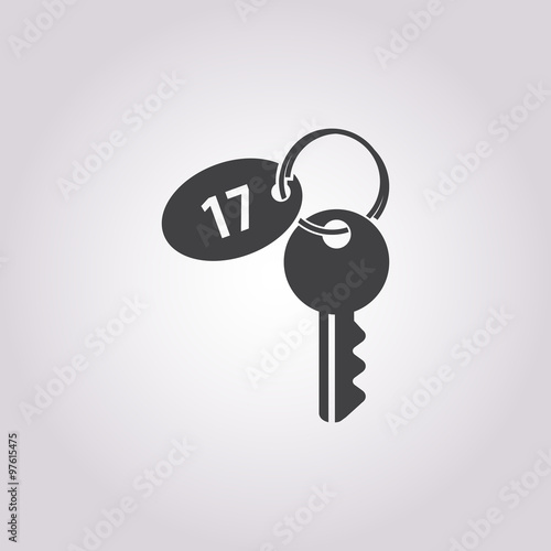 key with keychain icon on white background