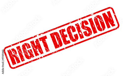 RIGHT DECISION red stamp text