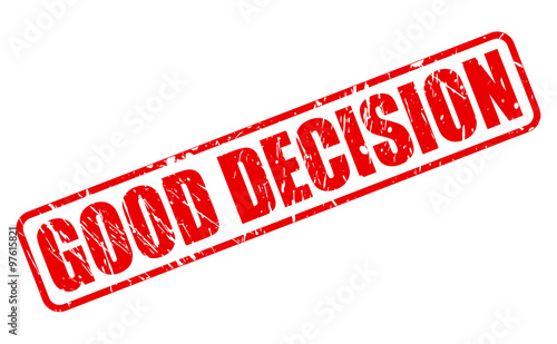 GOOD DECISION red stamp text