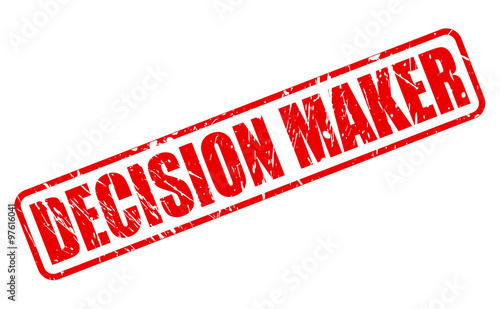DECISION MAKER red stamp text