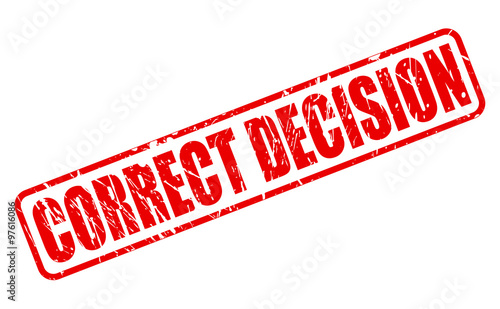 CORRECT DECISION red stamp text