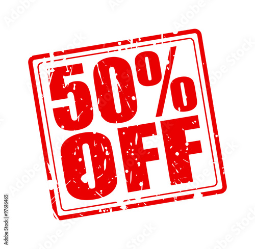 50% OFF red stamp text