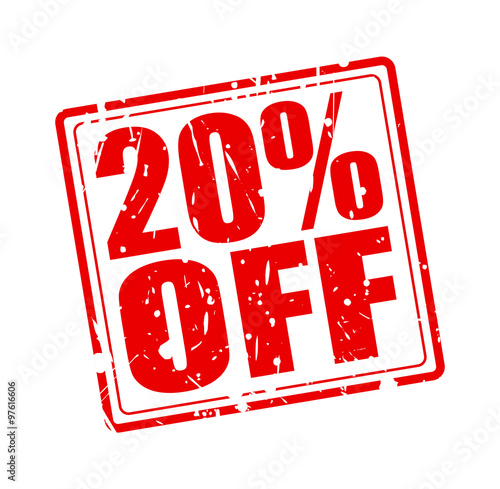 20% OFF red stamp text