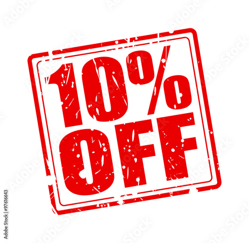 10% OFF red stamp text
