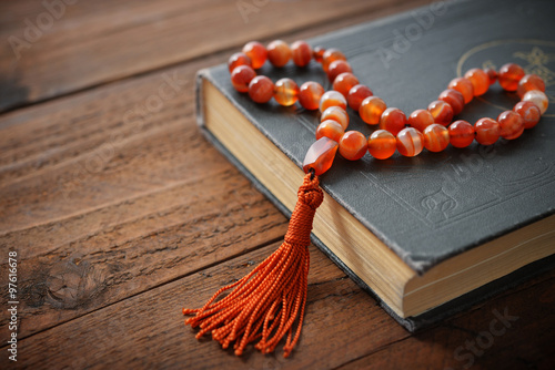 Photography Holy Quran with beads