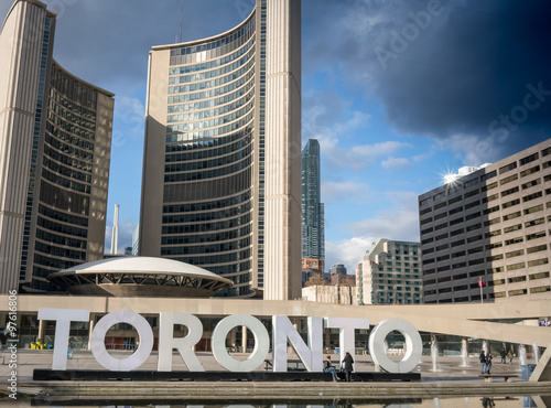 Photography Toronto city hall against sky, Toronto, Ontario, Canada
