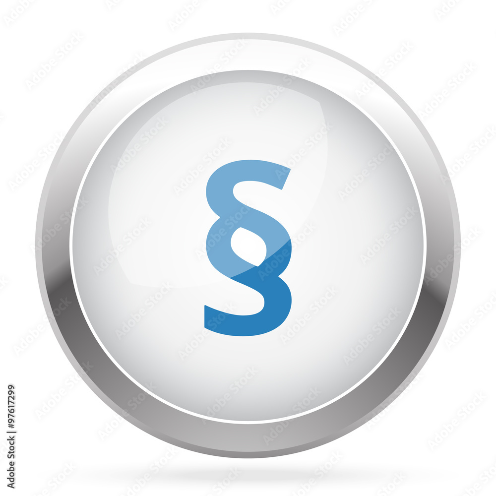 Blue Paragraph icon on white glossy chrome app button Blue Paragraph icon on white glossy chrome app button