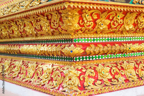 Thailand stripes art on Base pattern temple
