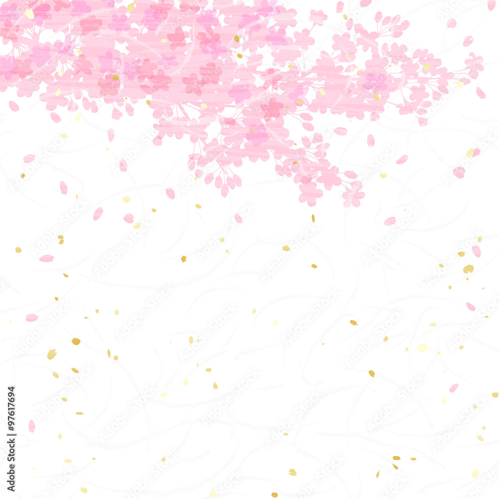 桜 和紙風テクスチャ 桜 和紙風テクスチャ
