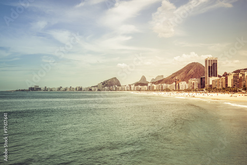 Sunny day on Copacabana Beach in Rio de Janeiro