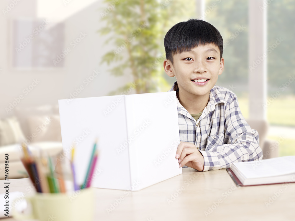 asian schoolboy studying at home asian schoolboy studying at home