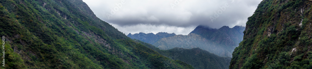 Panoramic view of mountain range, Cusco, Peru