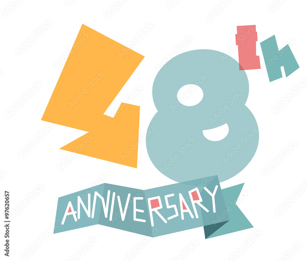 happy 48th anniversary Stock Vector | Adobe Stock