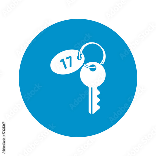 key with keychain icon on white background