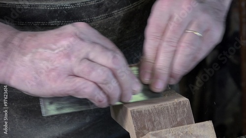 carpenter working in his workshop photo