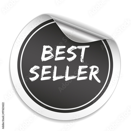 Black best seller sticker with metal pell