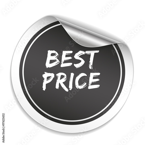 Black best price sticker with metal pell