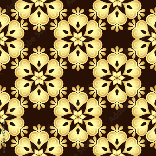 Seamless brown-gold Vintage Pattern