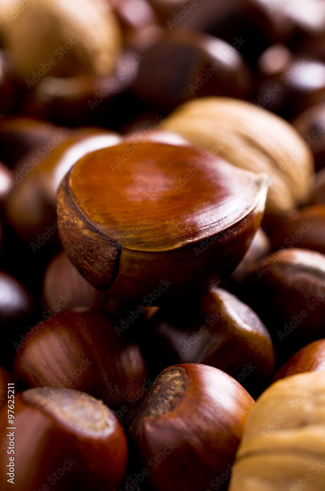 Obraz premium Background of various nuts
