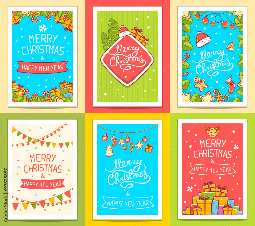 Vector collection of christmas templates with hand written text Vector collection of christmas templates with hand written text