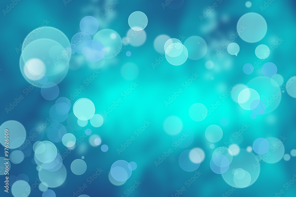 Abstract blue bokeh circles background