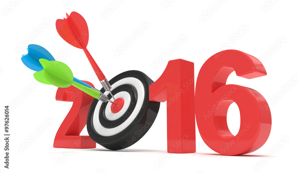 2016 target 3d render illustration 2016 target 3d render illustration