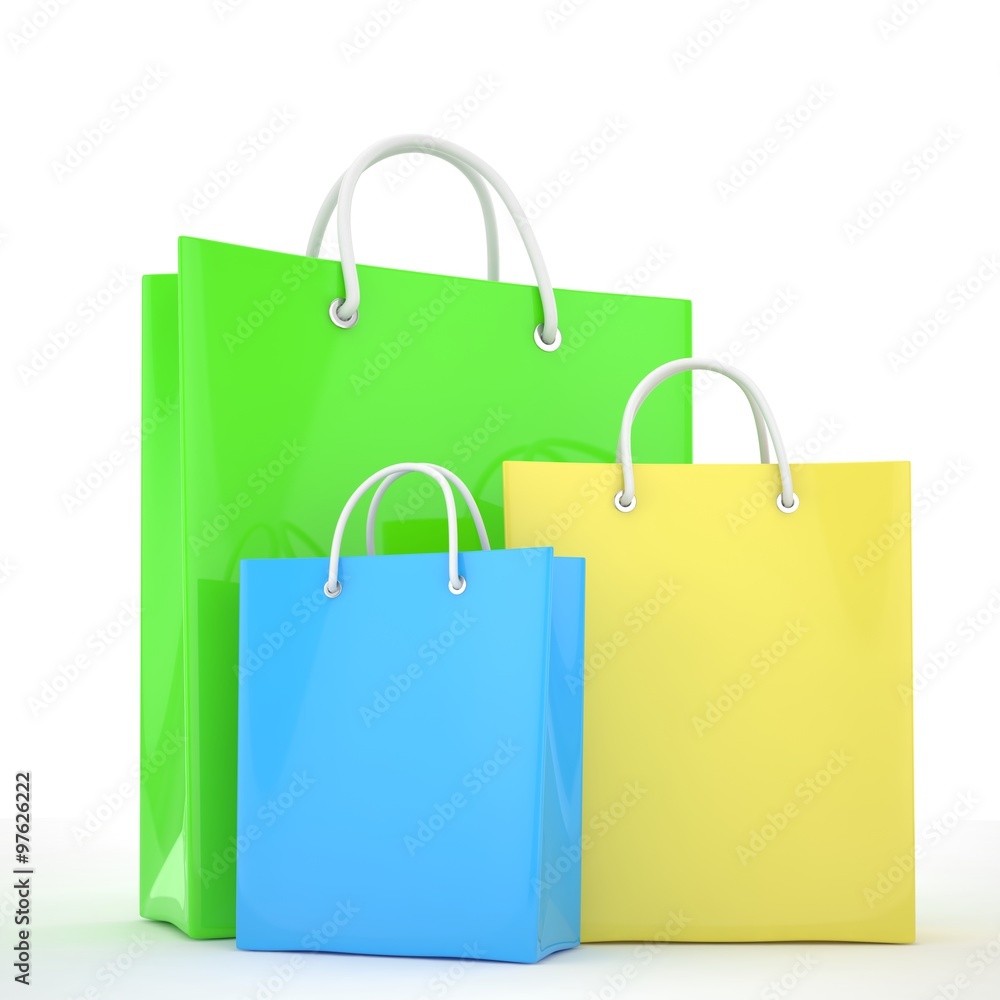 Paper Shopping Bags isolated on white background Paper Shopping Bags isolated on white background