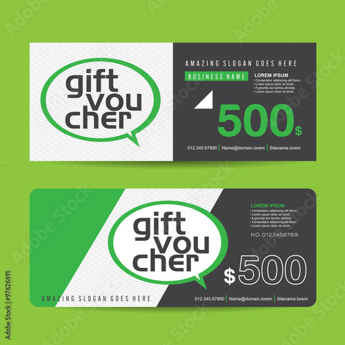 Gift voucher template with colorful pattern,Vector illustration