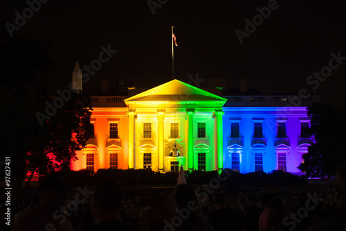 The White House Lit in Rainbow Colors