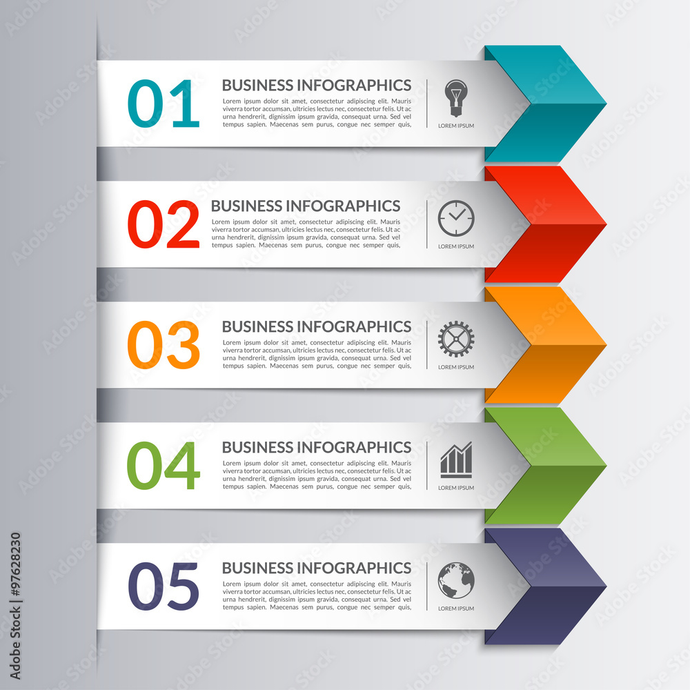 Business infographics design paper arrow template Business infographics design paper arrow template