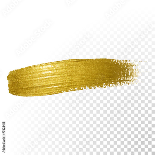 Vector gold paint brush stroke.