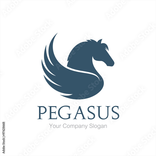 Pegasus logo, Horse logo, vector logo template