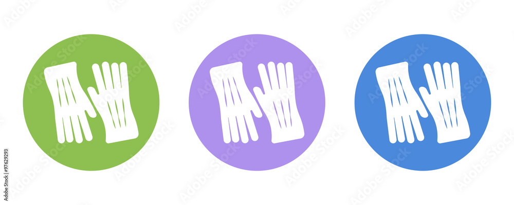 Fototapeta premium Gloves Beauty fashion flat icon pictogram, for design presentation in vector
