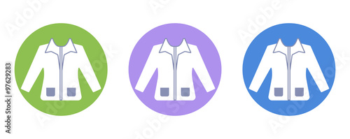 Jacket Beauty fashion flat icon pictogram, for design presentation in vector
