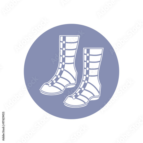 Beauty boot weaver shoes fashion pictogram icon set, collection for design presentation in vector