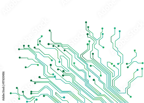 Abstract background of digital circuit root board on white, technology theme